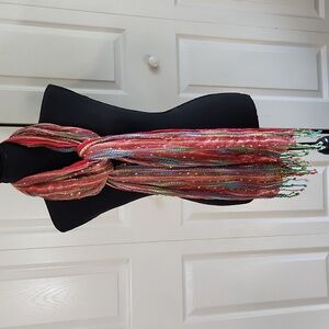 New York &‎ Company Multicolor Striped Scarf With Tassels Lightweight Colorful